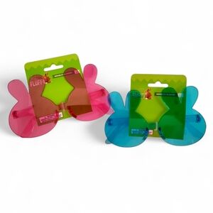 Bunny Colorful Novelty Glasses - Pink and Blue - Happy Go Fluffy
